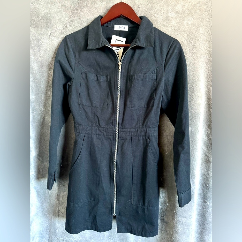 Black denim dress - size S - Lilyful